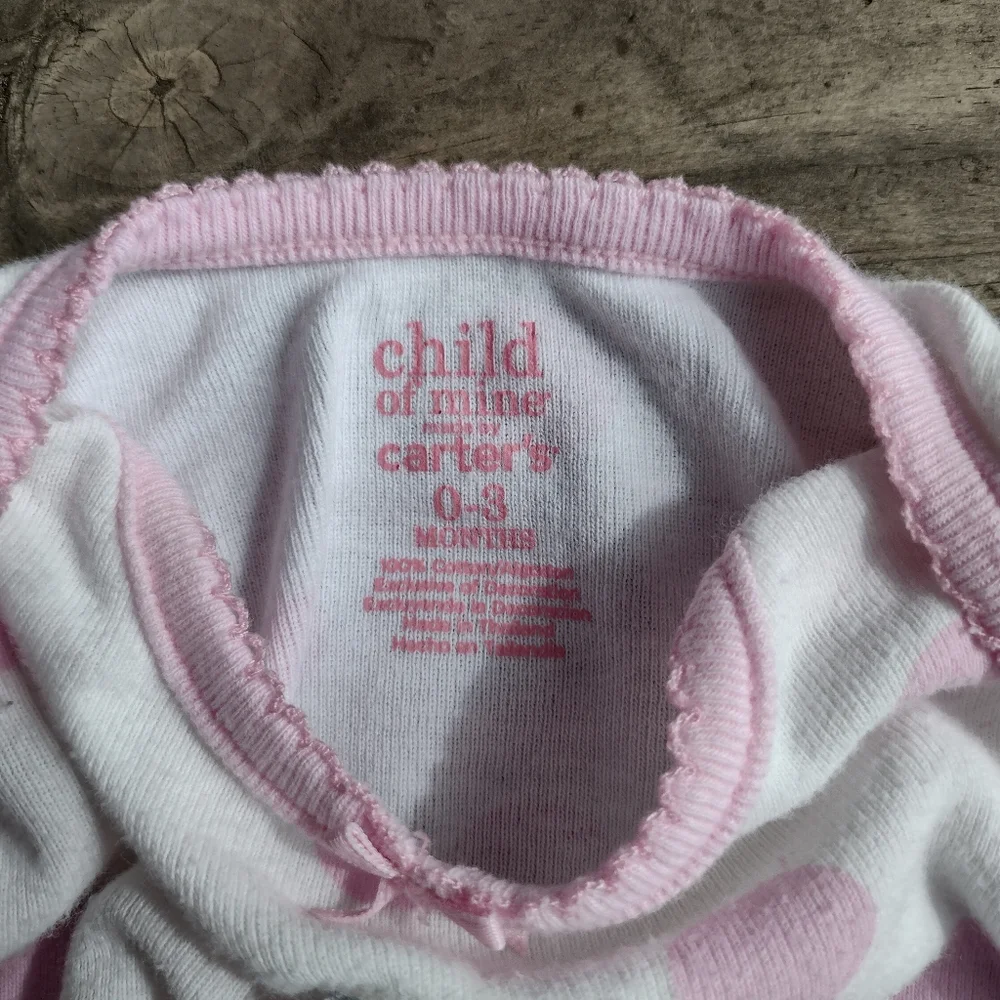 M3) Child of Mine by Carter’s Pink Polka Dot Gown – Size 0-3 Months